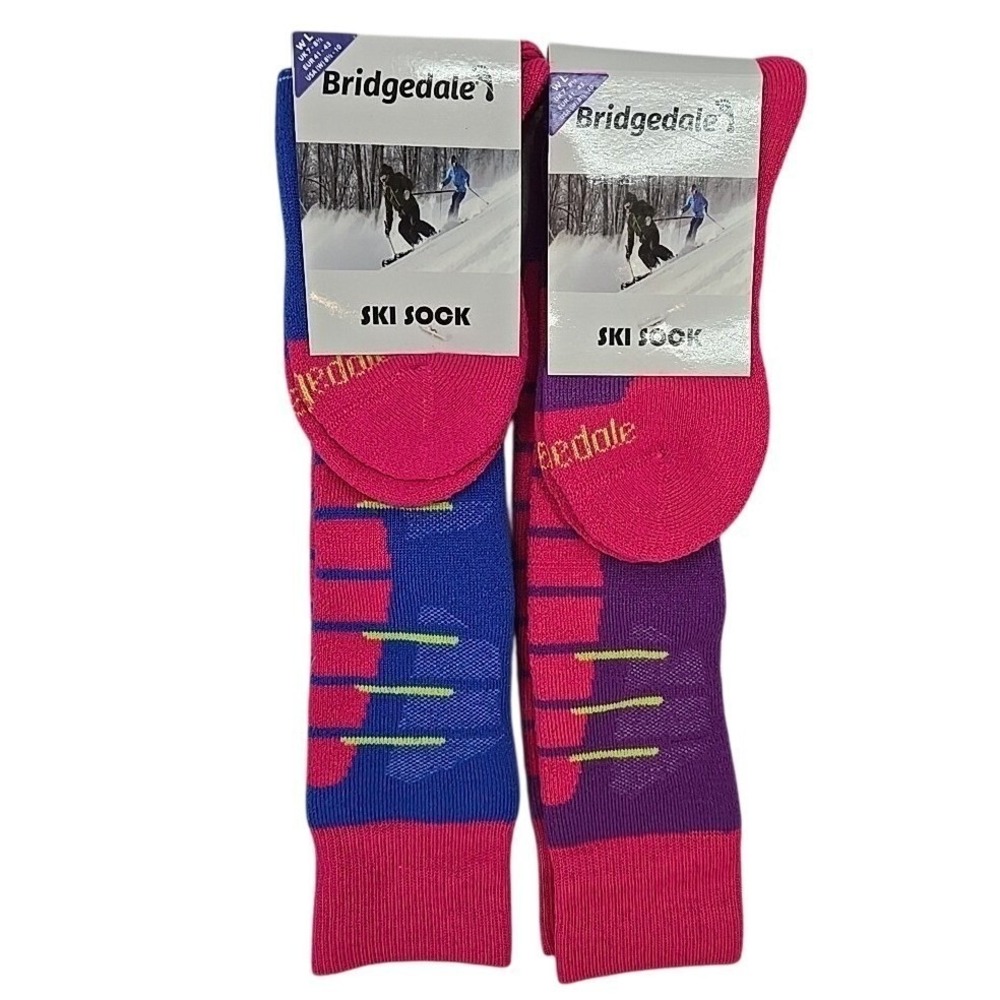 Bridgedale Performance Midweight Ski Snow Socks 2-Pack Over Calf Women‎ LARGE